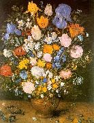 Jan Brueghel Bouquet of Flowers in a Clay Vase oil on canvas